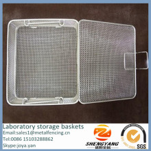 Wholesale disinfecting containers with lid micro mesh sterilization instrument trays stainless steel laboratory storage baskets